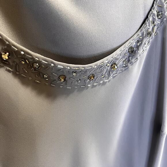 SL Fashions NY, Gray, Tier Beaded Neckline, Women's 10 Dress - Picture 5 of 13